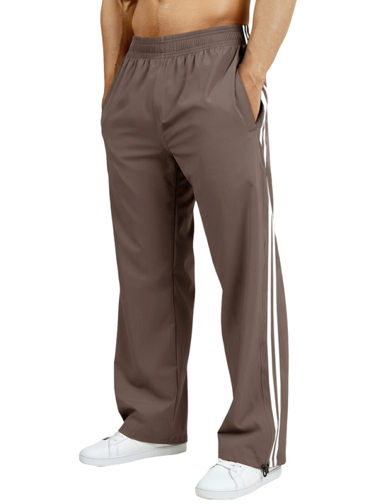 Runcati Mens Brown Y2K Parachute Track Pants