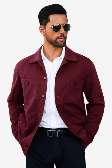 Runcati Mens Burgundy Stylish Jacket
