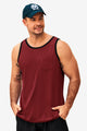 Runcati Mens Burgundy Workout Tank Tops