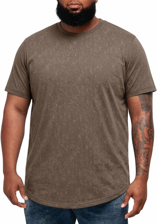 Runcati Mens Coffee Vintage Cotton T-Shirt