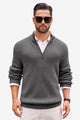 Runcati Mens Dark Grey Quarter-Zip Sweater