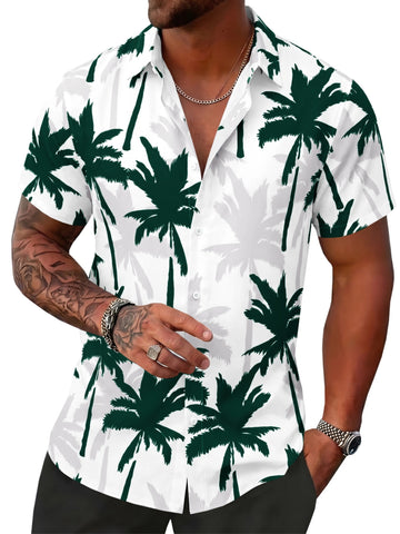 Runcati Mens Dark Green Button Down Shirts