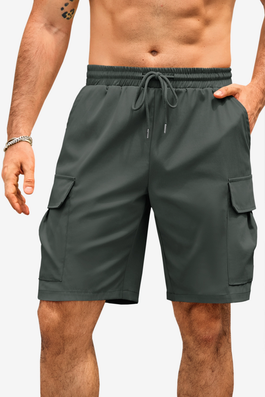 Runcati Mens Dark Grey Cargo Shorts