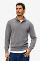 Runcati Mens Dark Grey Quarter-Zip Pullovers Sweaters