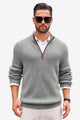 Runcati Mens Grey Quarter-Zip Sweater