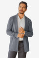 Runcati Mens Grey Shawl Collar Long Cardigan Sweater