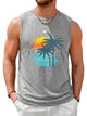 Runcati Mens Grey Palm Tree Tank