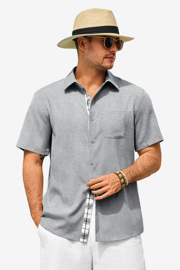 Runcati Mens Grey Short Sleeve Shirts