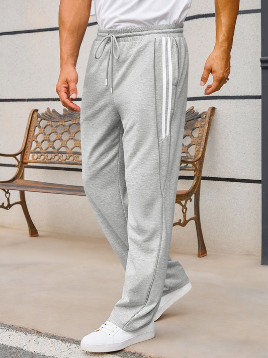 Runcati Mens Grey Striped Y2K Track Pants