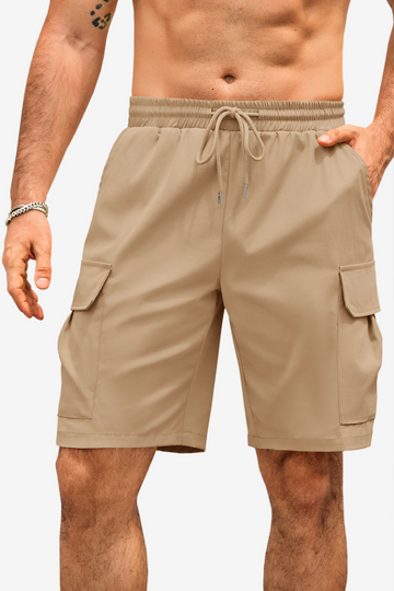 Runcati Mens Khaki Cargo Shorts