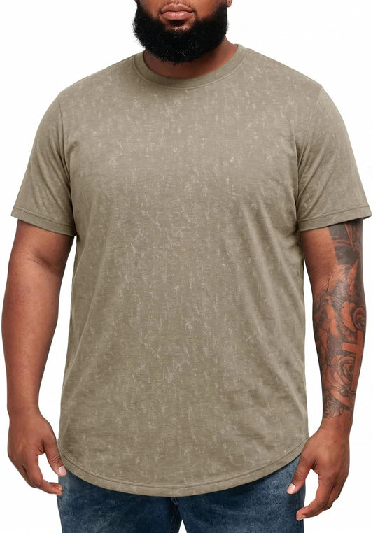Runcati Mens Khaki Crew Neck Cotton Tee
