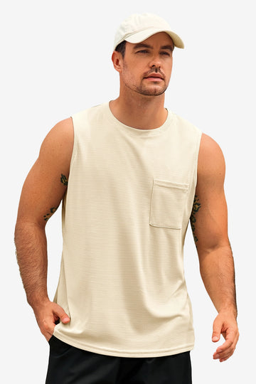 Runcati Mens Khaki Athletic Tank Tops