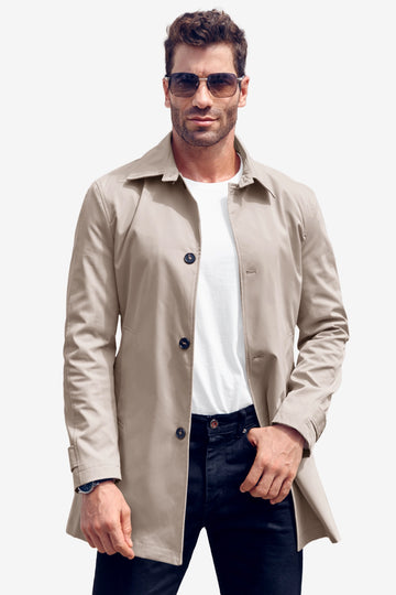 Runcati Khaki Single Breasted Trench Coat