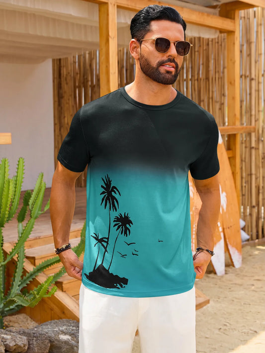 Runcati Mens Lake Green Short Sleeve T-Shirts