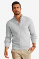 Runcati Mens Light Grey Full Zip Cardigan Sweater