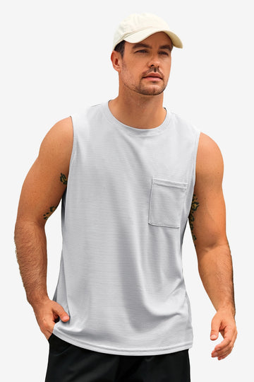 Runcati Mens Light Grey Athletic Tank Tops