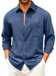 Runcati Mens Navy Blue Button Down Shirts