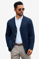 Runcati Mens Navy Blue  Button Down Cardigan Sweater