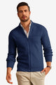 Runcati Mens Navy Blue Full Zip Cardigan Sweater