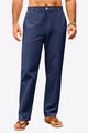 Runcati Navy Blue Linen Pants