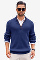 Runcati Mens Navy Blue Quarter-Zip Sweater