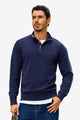 Runcati Mens Navy Blue Quarter-Zip Pullovers Sweaters