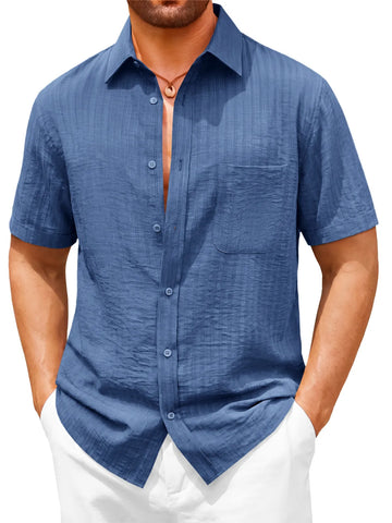 Runcati Mens Navy Button Down Shirts
