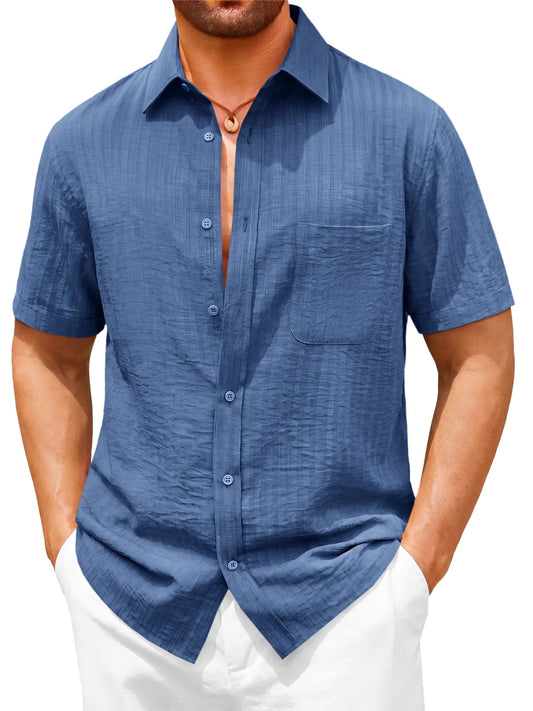 Runcati Mens Navy Button Down Shirts