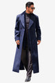 Runcati Mens Navy Full Length Trench Coat