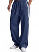 Runcati Mens Navy Striped Y2K Track Pants