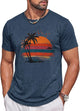 Runcati Mens Navy Tropical Print Tee