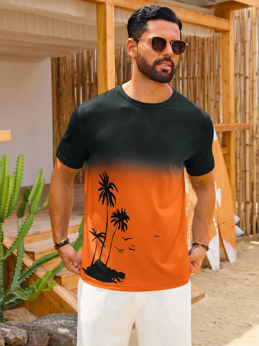 Runcati Mens Orange Short Sleeve T-Shirts