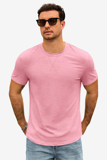Runcati Mens Pink Short Sleeve T-Shirts