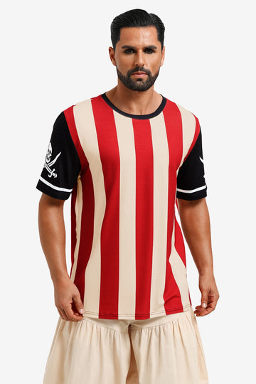 Runcati Mens Red Pirate Captain T-Shirts