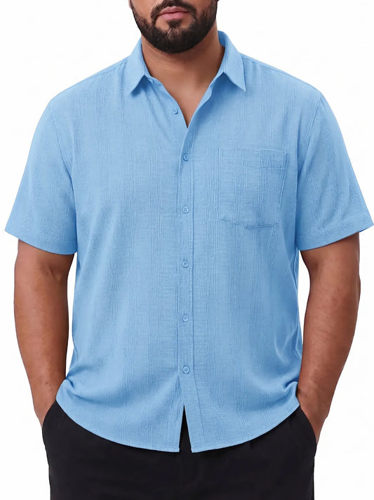 Runcati Mens Sky Blue Big and Tall Shirts