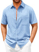 Runcati Mens Sky Blue Button Down Shirts