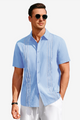 Runcati Mens Sky Blue Guayabera Shirts