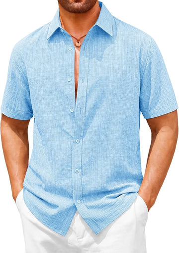 Runcati Mens Sky Blue Short Sleeve Shirt