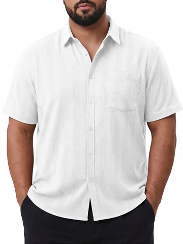 Runcati Mens White Big and Tall Shirts