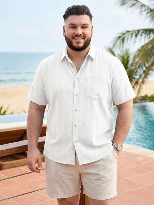 Runcati Mens White Big and Tall Shirts