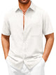 Runcati Mens White Button Down Shirts