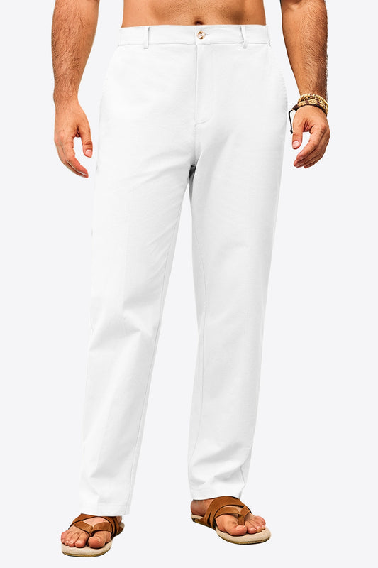 Runcati White Linen Pants