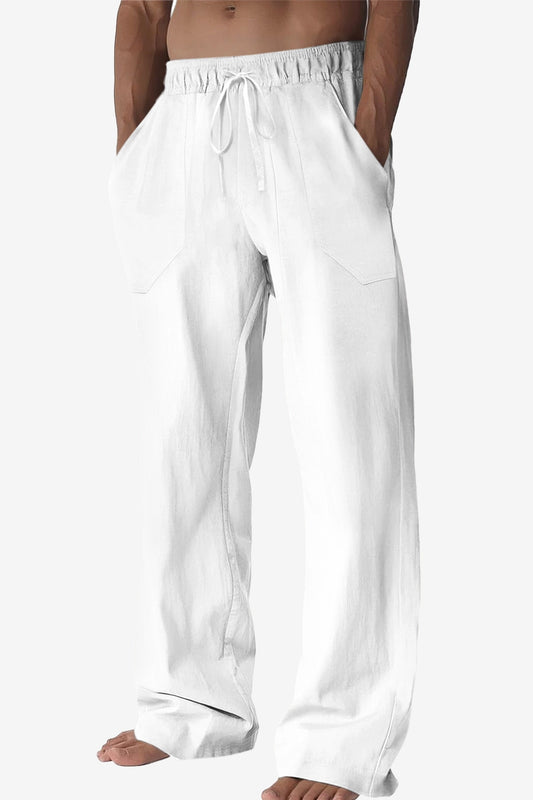 Runcati Mens White Casual Pants