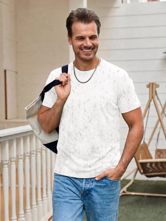 Runcati Mens White Cotton Summer Tee