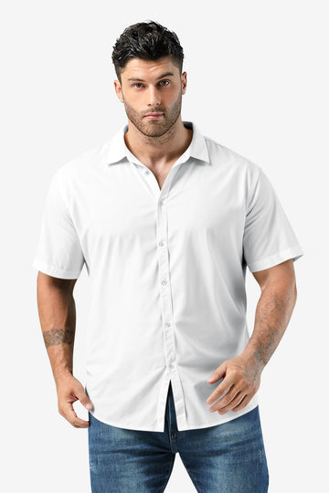 Runcati Mens White Plus Size Shirts