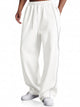 Runcati Mens White Striped Y2K Track Pants