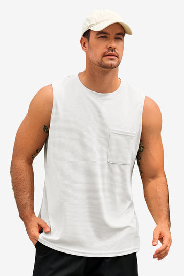 Runcati Mens White Athletic Tank Tops
