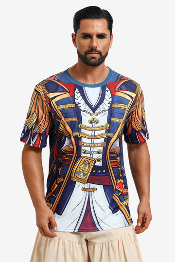 Runcati Mens Yellow Pirate Captain T-Shirts