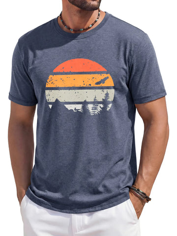 Runcati Navy Blue Short Sleeve T-Shirts