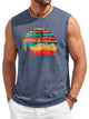 Runcati Navy Blue Casual Tank Tops